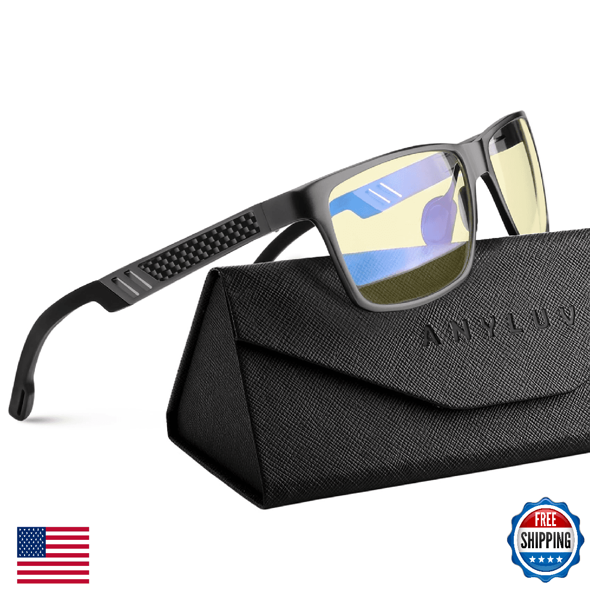 ANYLUV Blue Light Glasses Men, Al-Mg, Eyestrain Relief, UV400 Eye Protection - Image 1