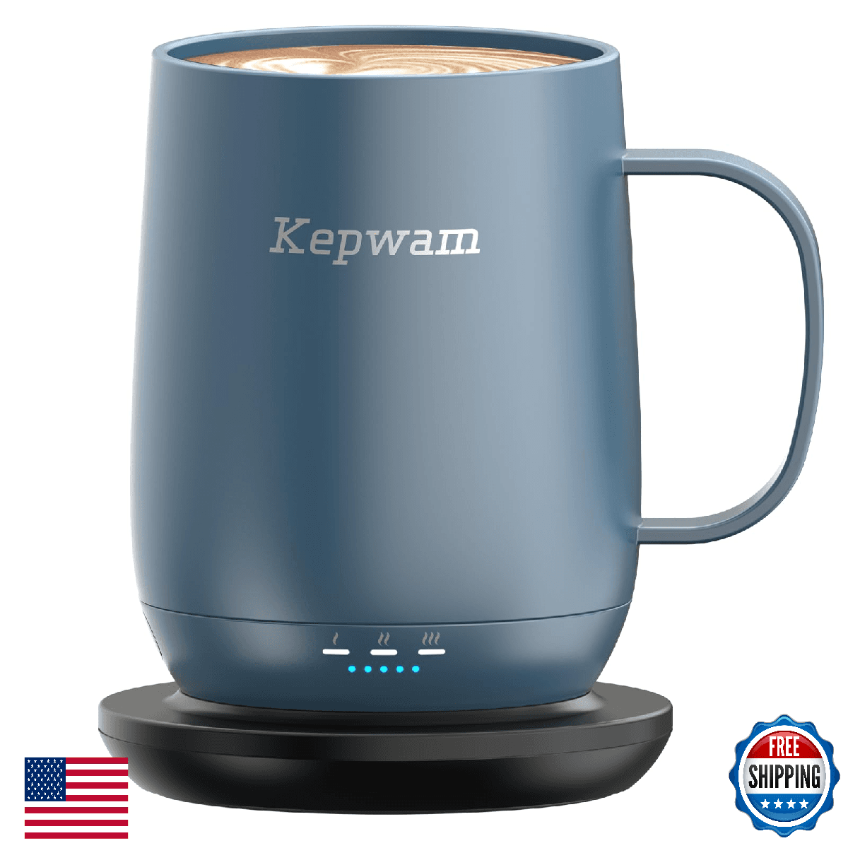 Kepwam T2 16oz Smart Self Heating Coffee Mug - 150 Min Battery Hot Temp - Image 1