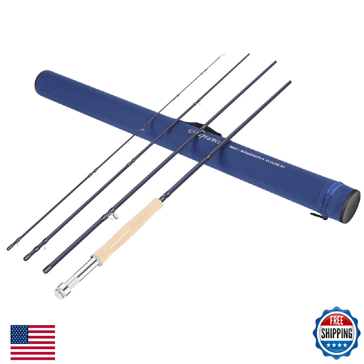 Lightweight 6wt Fly Fishing Rod 4-Sections Medium Fast Action Freshwater w/ Tube - Image 1