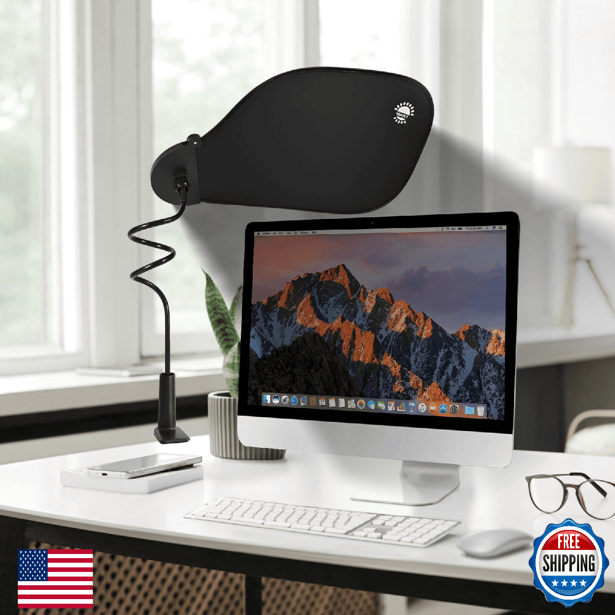 Adjustable Office Cubicle and Desk Shade – Flexible Desk Light Blocker for Priva - Image 1