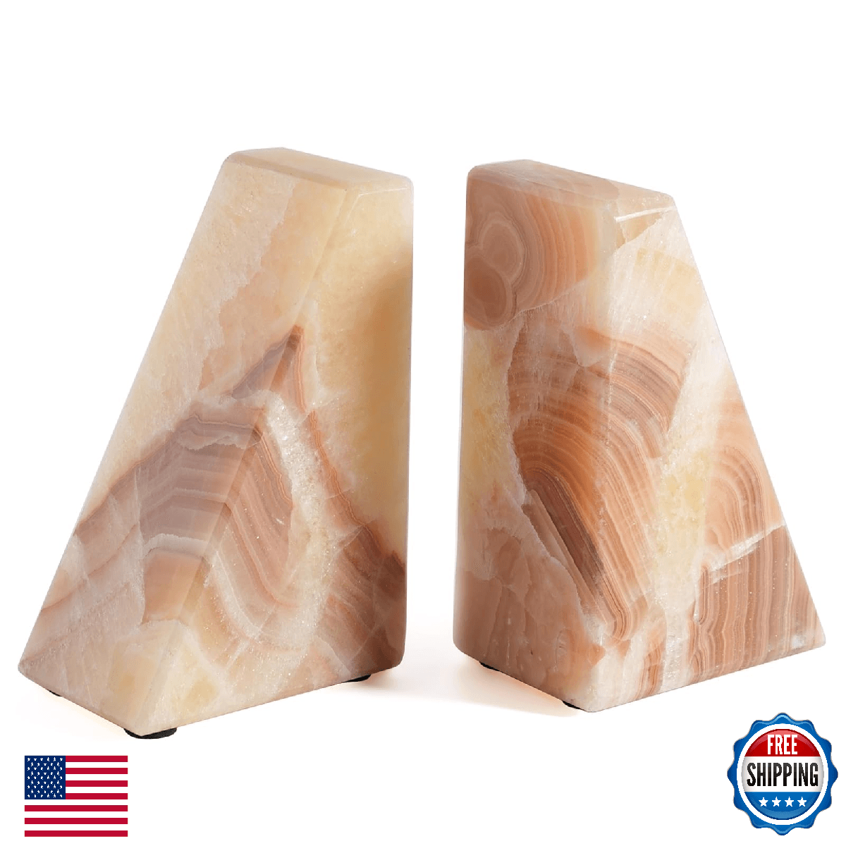 Marble Bookend for Heavy Books, Decorative Bookends for Shelves, Durable and Hea - Image 1