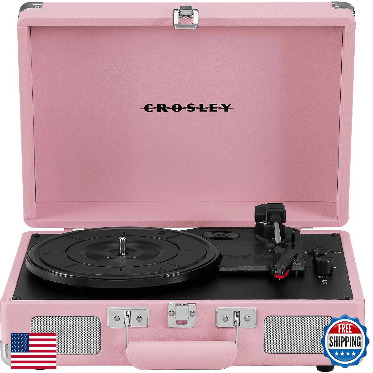 Crosley CR8005E-BH Cruiser Plus 3-Speed Bluetooth Suitcase Vinyl Record Player - Image 1