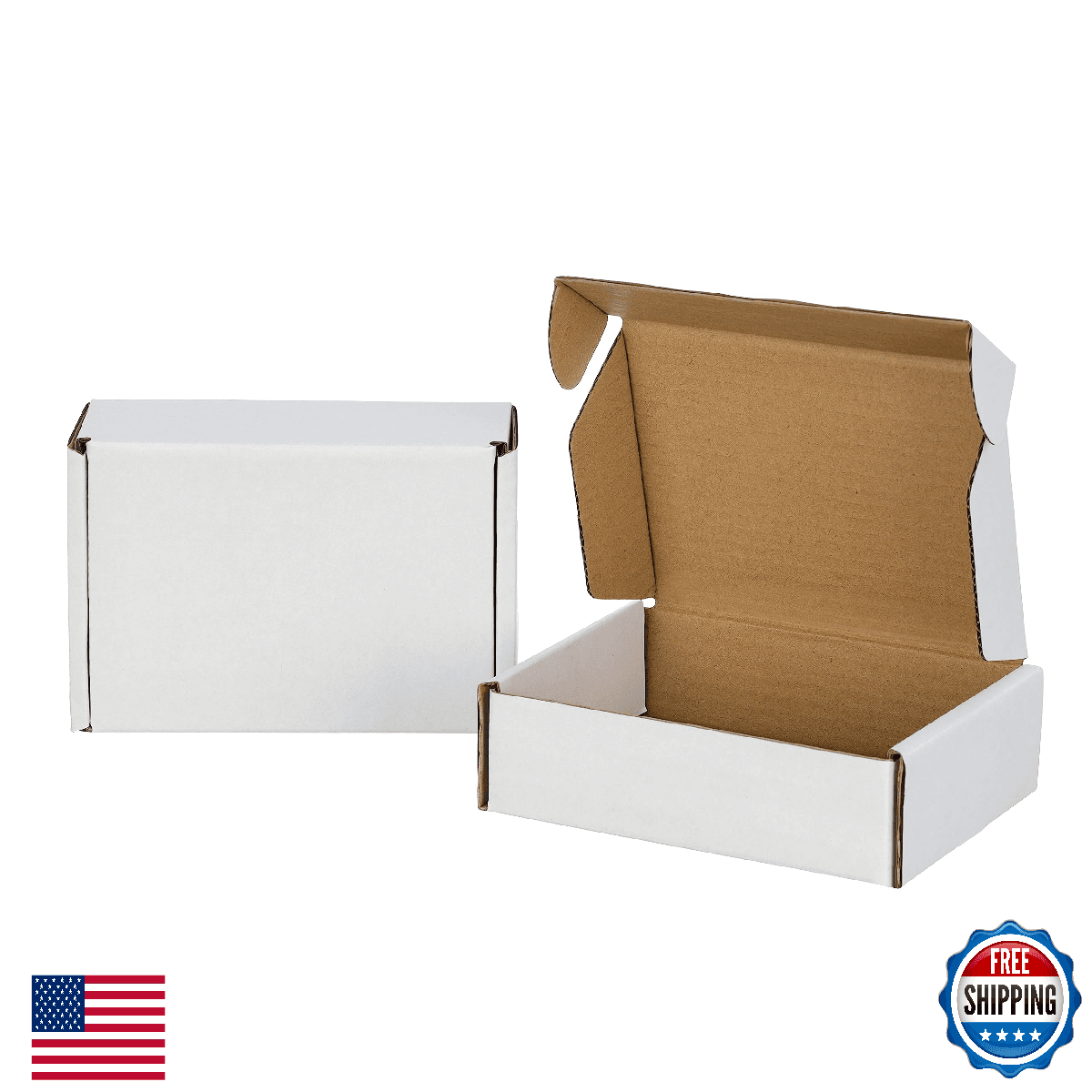 GHEIR 50 Pack 7x5x2 inches Shipping Boxes Kraft Corrugated Small Cardboard Maile - Image 1