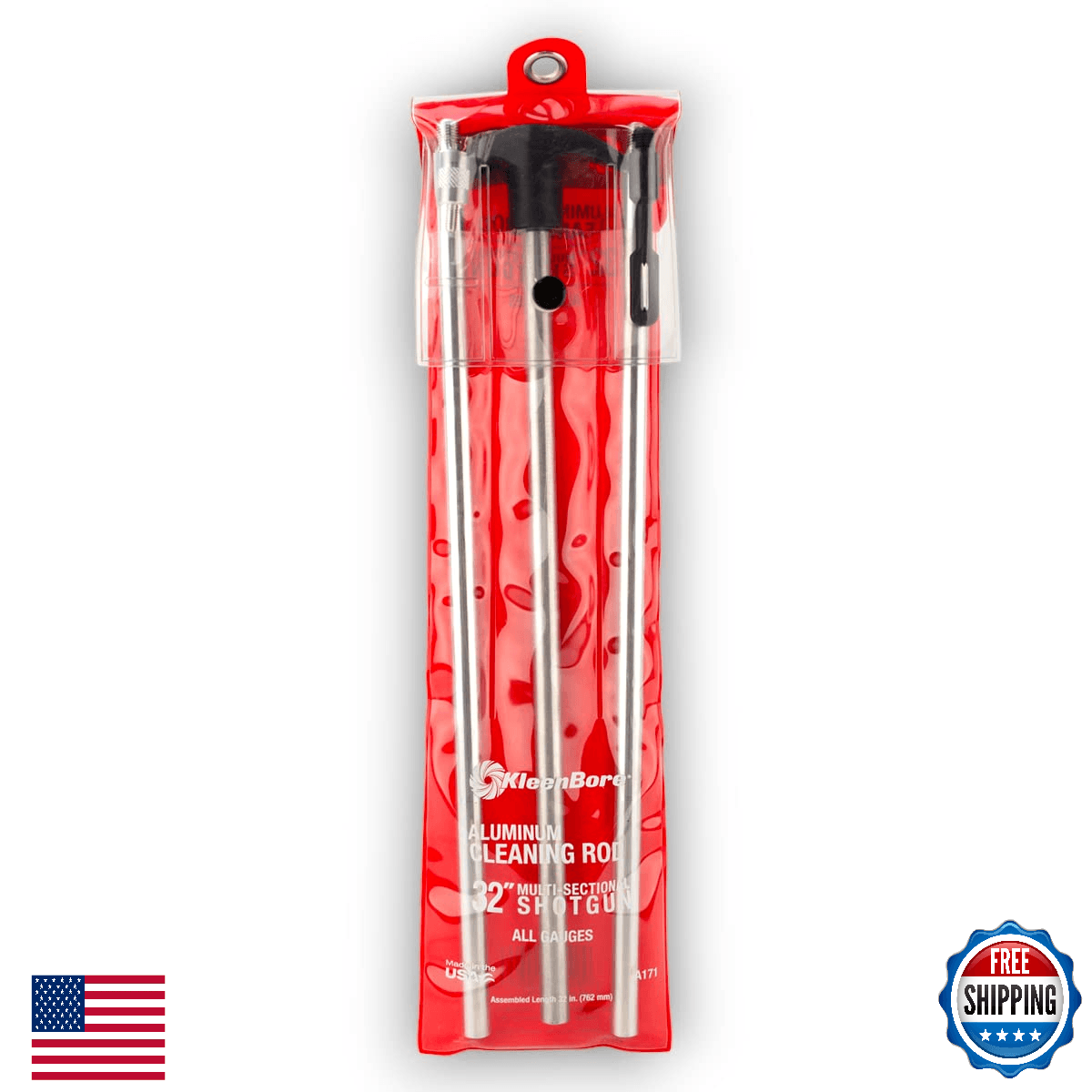 KleenBore 3pc All Gauge Aluminum Shotgun Cleaning Rod Set 32" #5/16-27 Thread - Image 1