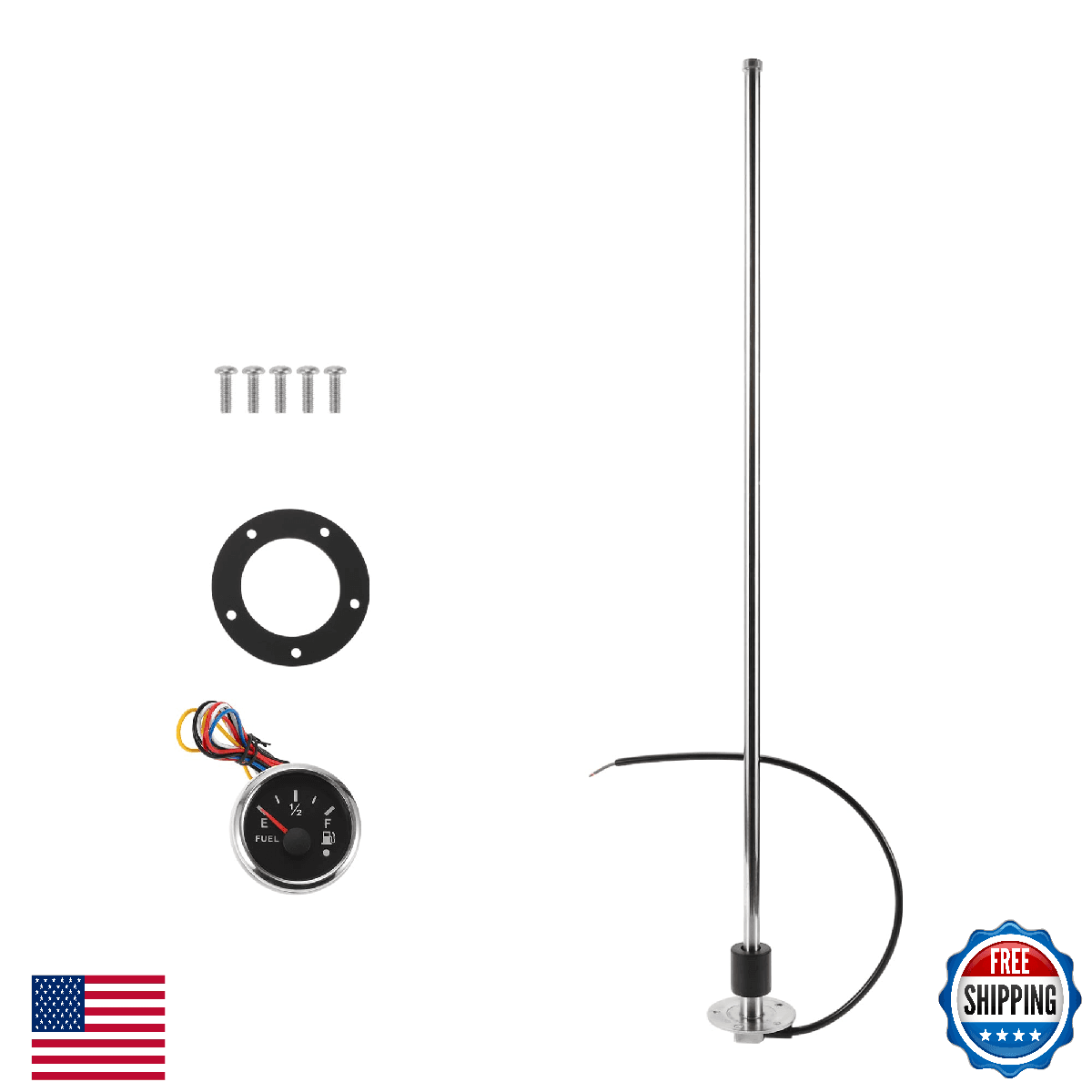 INFINAUTO Fuel Sending Unit and Gauge Kit 800mm Length Boat Fuel Sending Unit Ma - Image 1