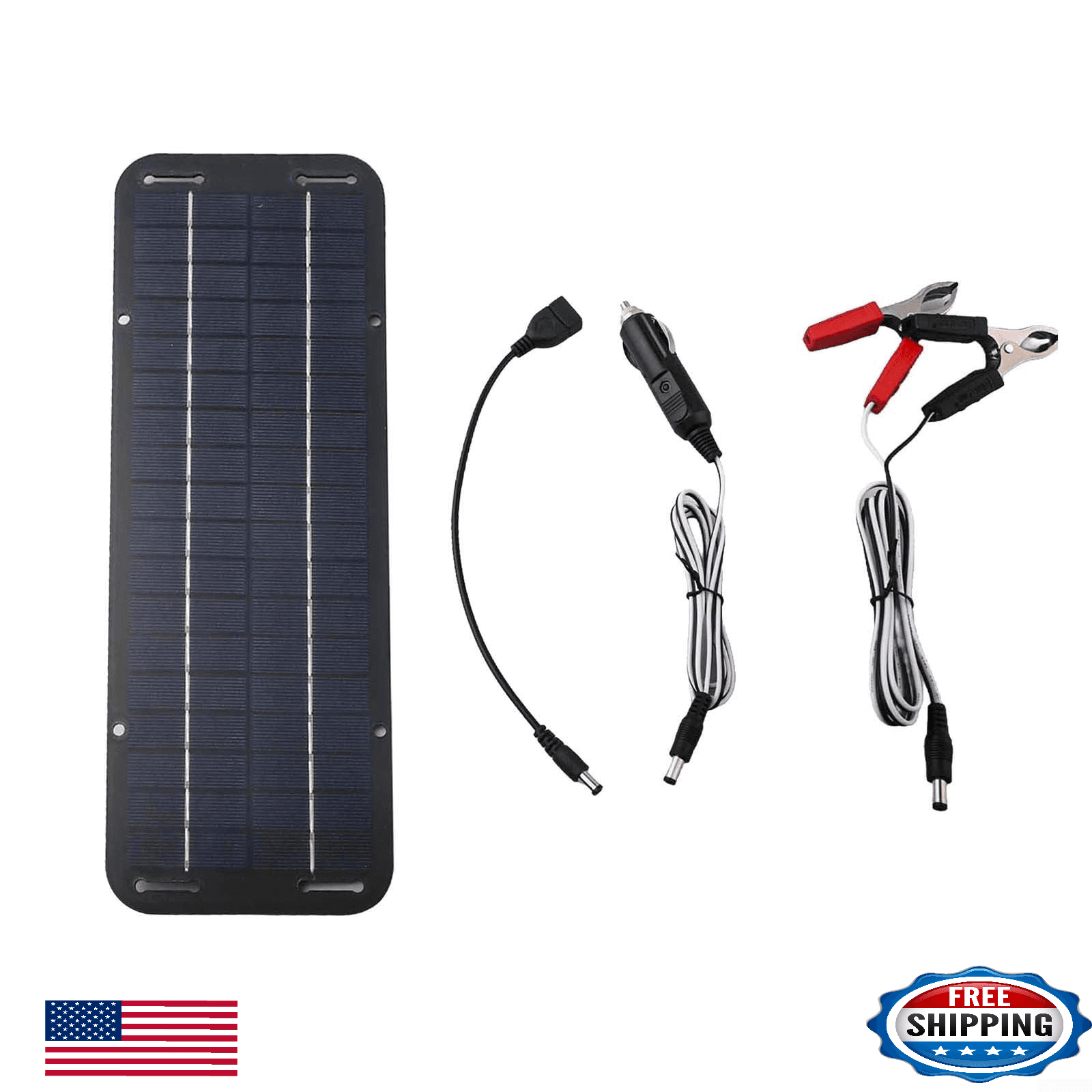 30W Portable Solar Panel Battery Maintainer 12V Trickle Charger Kit Suction - Image 1