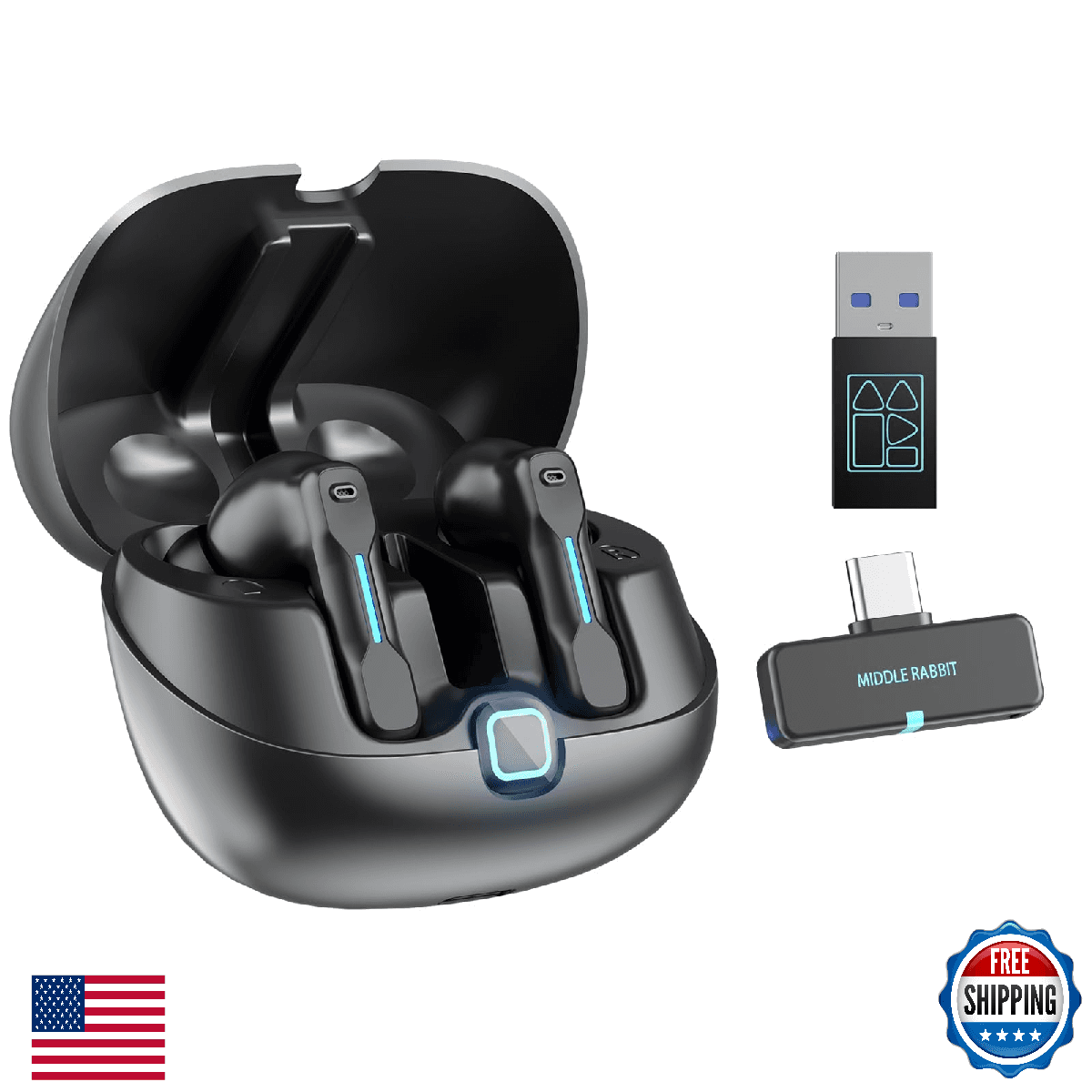 FEDIKER SW5 Wireless Headphones for Work with Microphone, Bluetooth Earbuds, 20m - Image 1