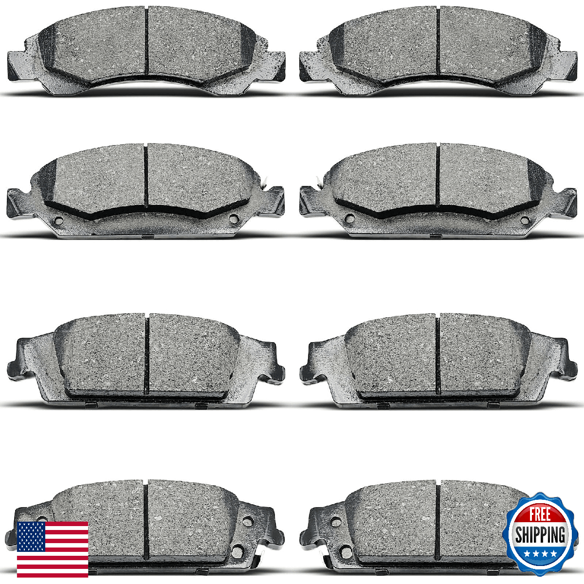 evkingauto Front Rear Ceramic Brake Pads Set Fit For Cadillac Escalade ESV,For C - Image 1