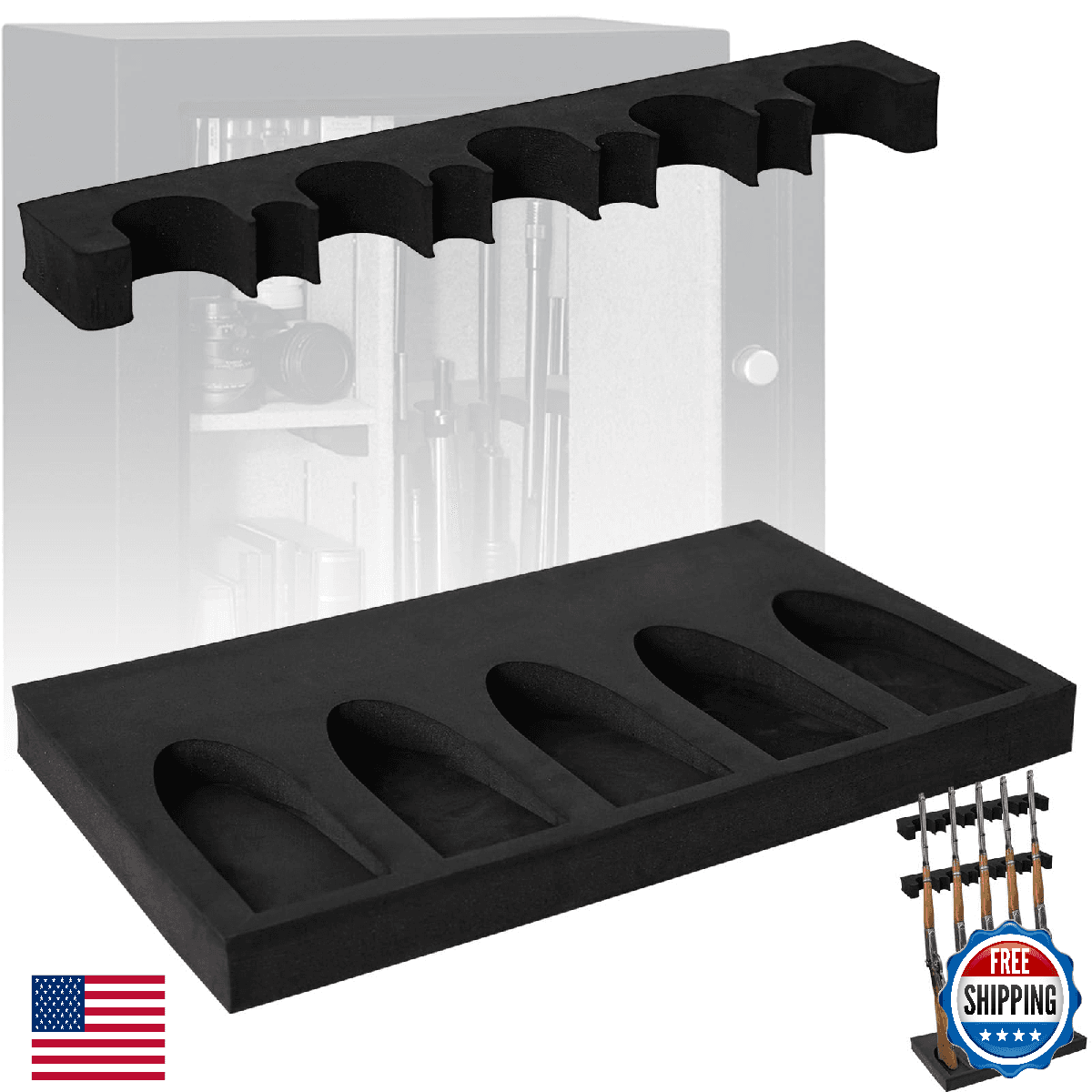 OCQOTAT Magnetic Gun Rack for Shotguns & Rifles - Safe & Secure Storage Holder - Image 1