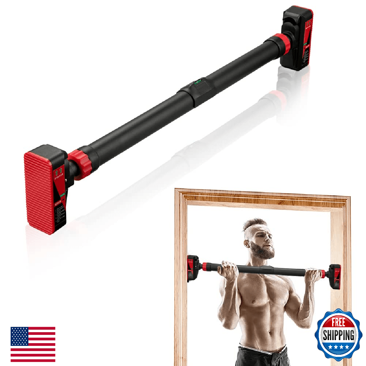 Pull Up Bar for Doorway Chin Up No Screws 440lbs Adjustable Strength Training - Image 1