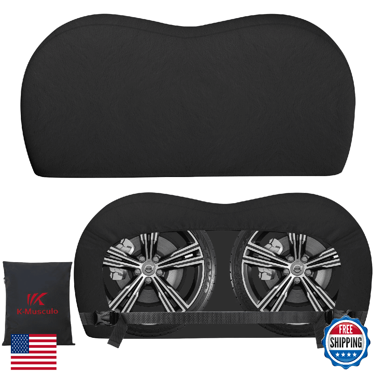K-Musculo RV Tire Covers 2 Pack Heavy-Duty Leather Dual Axle Wheel Cover 27" - Image 1