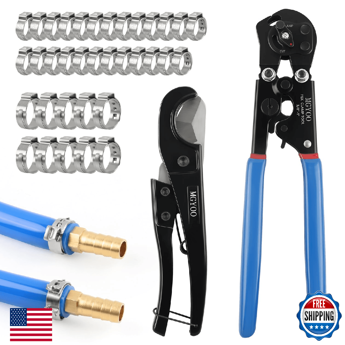 MGYOO Pex Crimping Tool Kit Cinch and Remove Dual-Function Pex Crimp Tool 3/8" t - Image 1