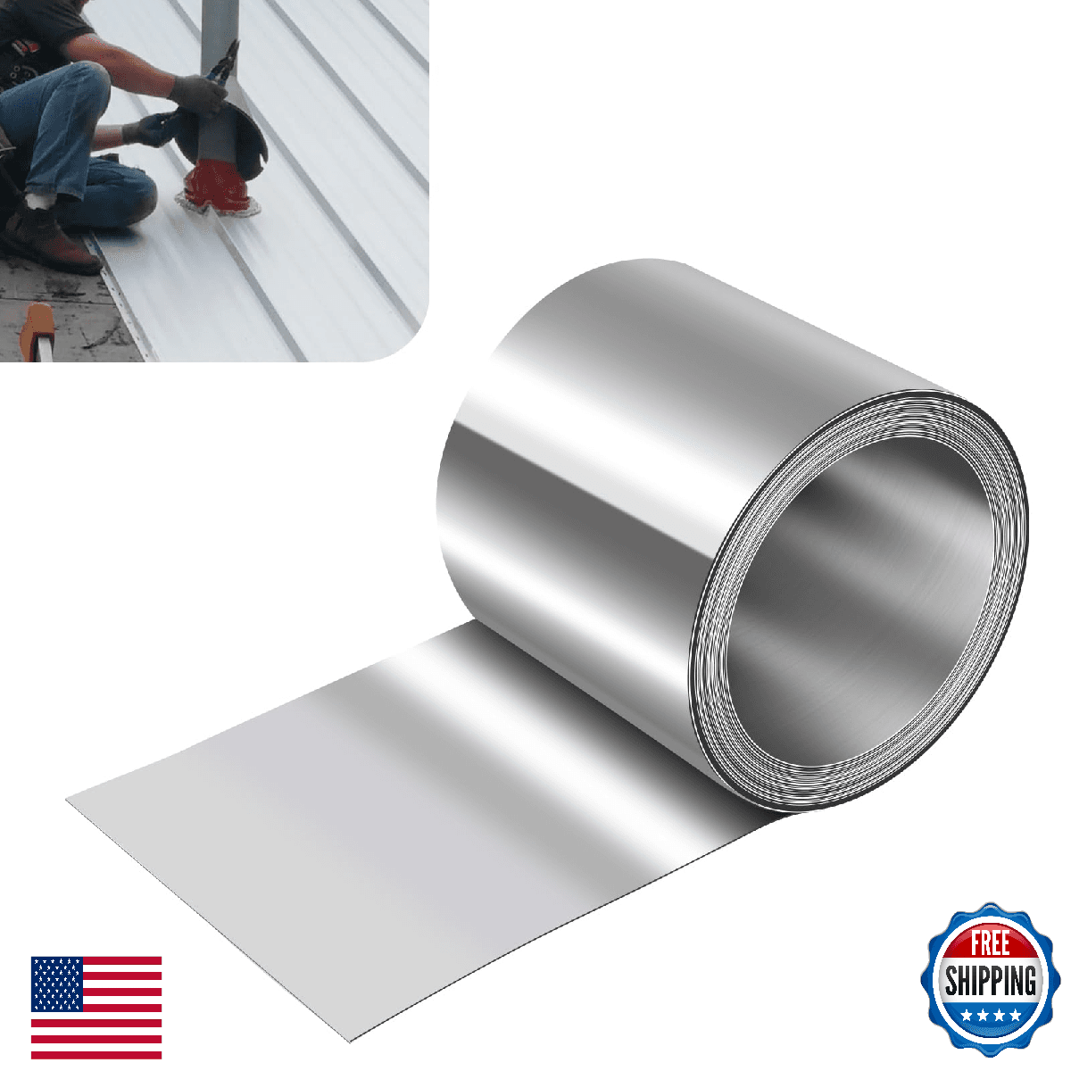 ELECTRAPICK Aluminum Flashing Roll,12in x 25ft Metal Roof Panels,32 Gauge (0.007 - Image 1