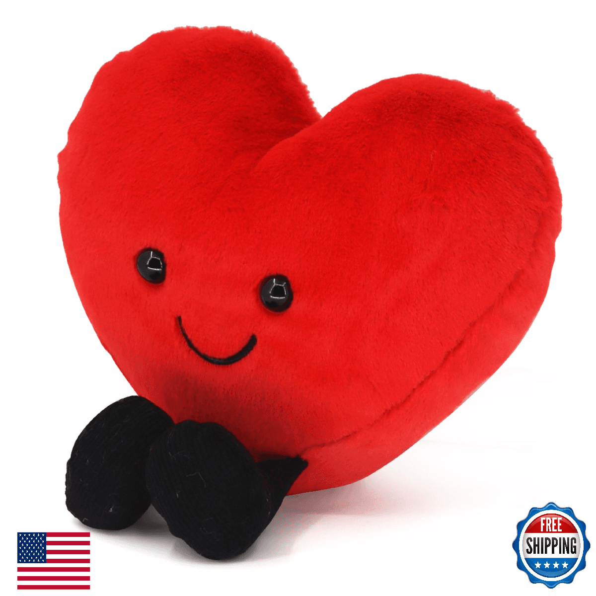 CNAANA Valentine's Day Red Heart Plush Pillow, Cute Love Toy - Image 1
