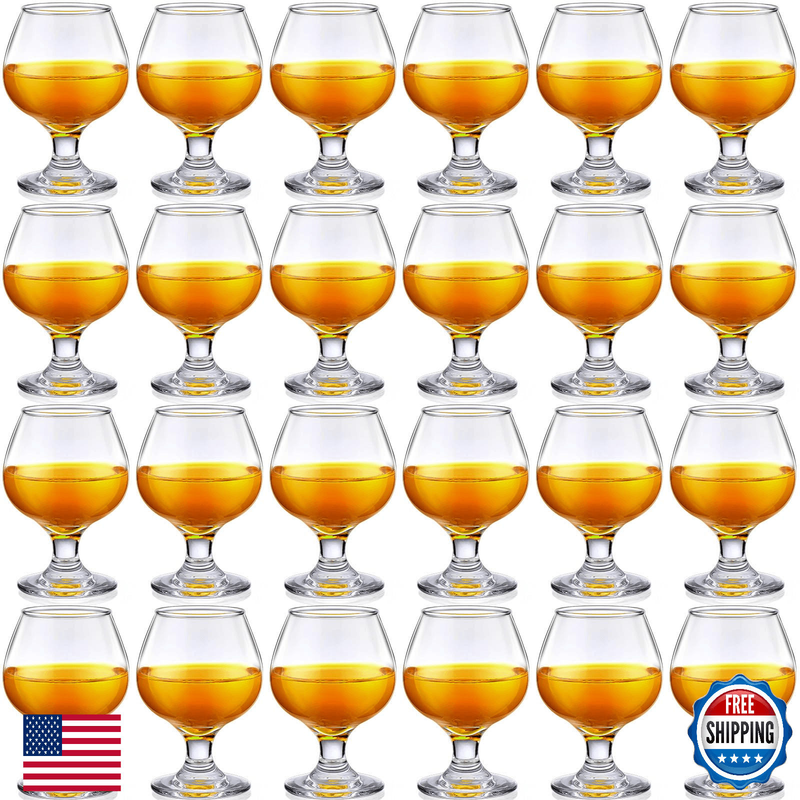 Qunclay 24x 5oz Shot Glasses Cute Cognac Snifter Small Brandy Tasting - Image 1