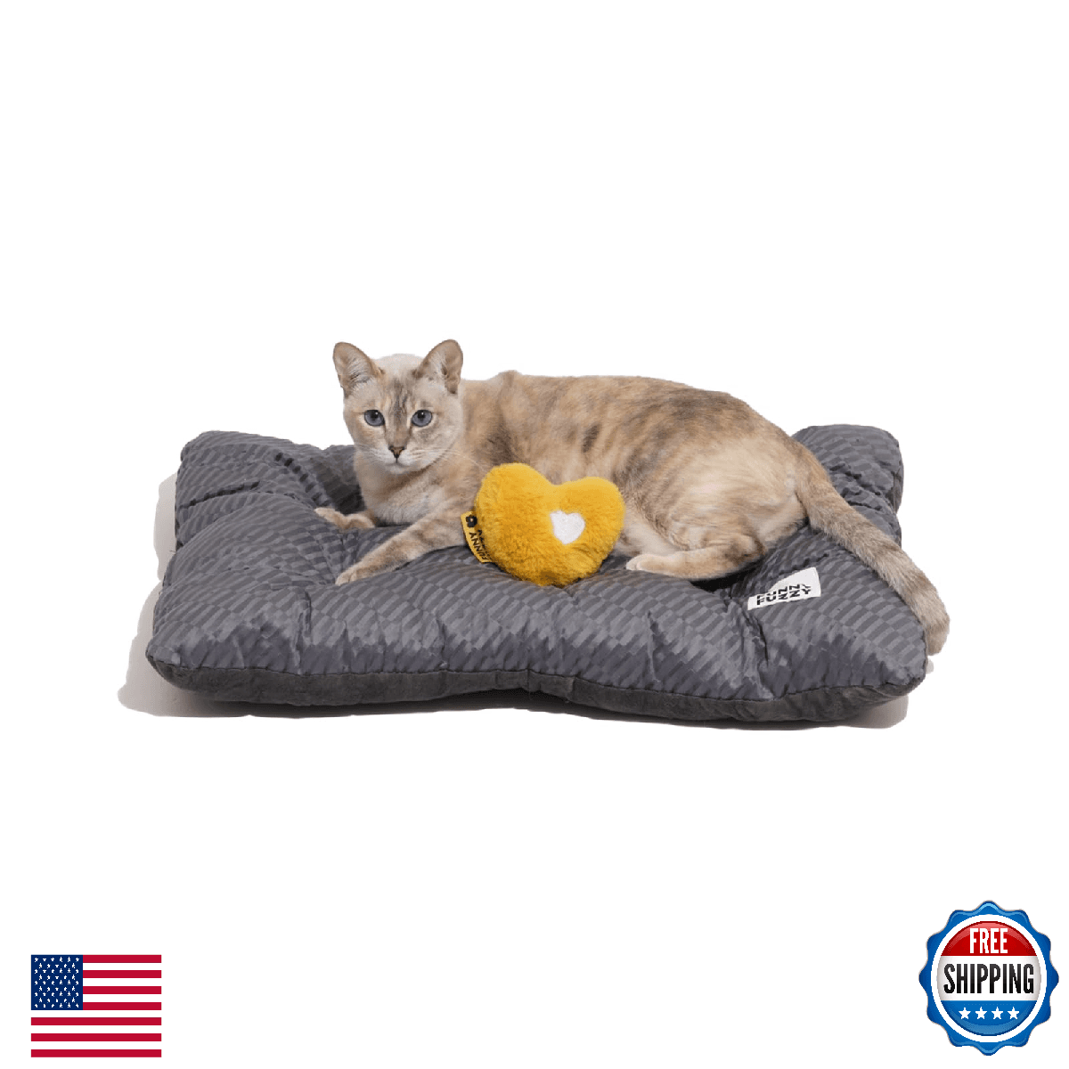 FUNNY FUZZY 24x18 Washable Dog Bed Reversible Crate Mat, 2 in1 Orthopedic Puppy - Image 1