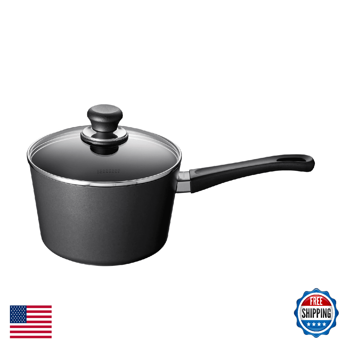 Scanpan Classic 3 Qt Nonstick Covered Saucepan – Metal Utensil Safe, Dishwasher - Image 1