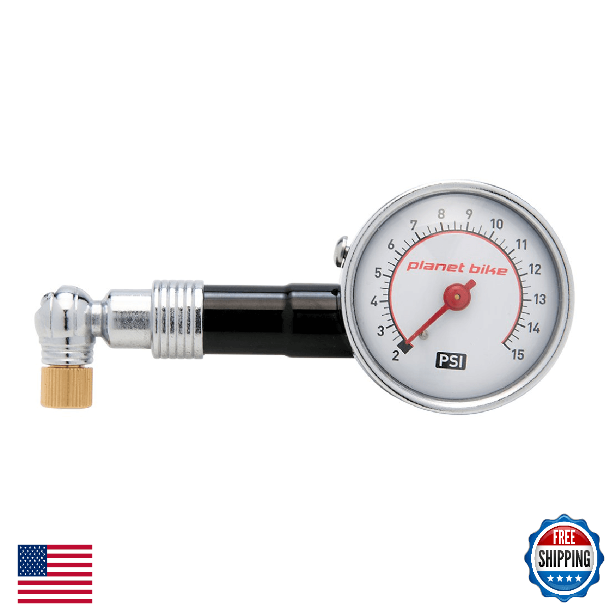 Planet Bike Fat Max 15 Bike Tire Gauge 2-15 PSI for Fat Tires - Image 1