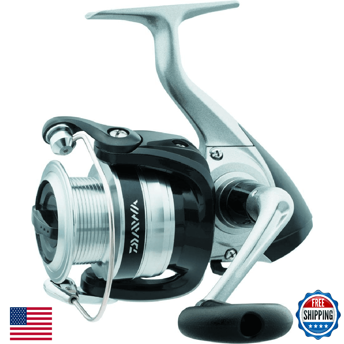 Daiwa Strikeforce-B SF1000 Spinning Reel - 4.9:1 Gear, U/L Action, Silver - Image 1