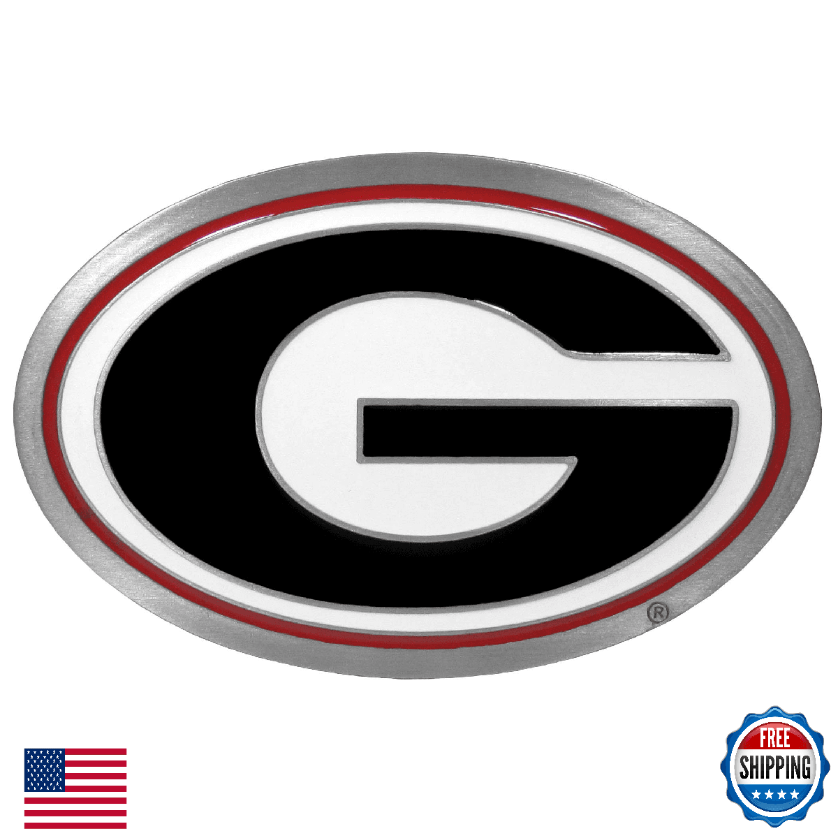 Georgia Bulldogs College Trailer Hitch Cover - Image 1