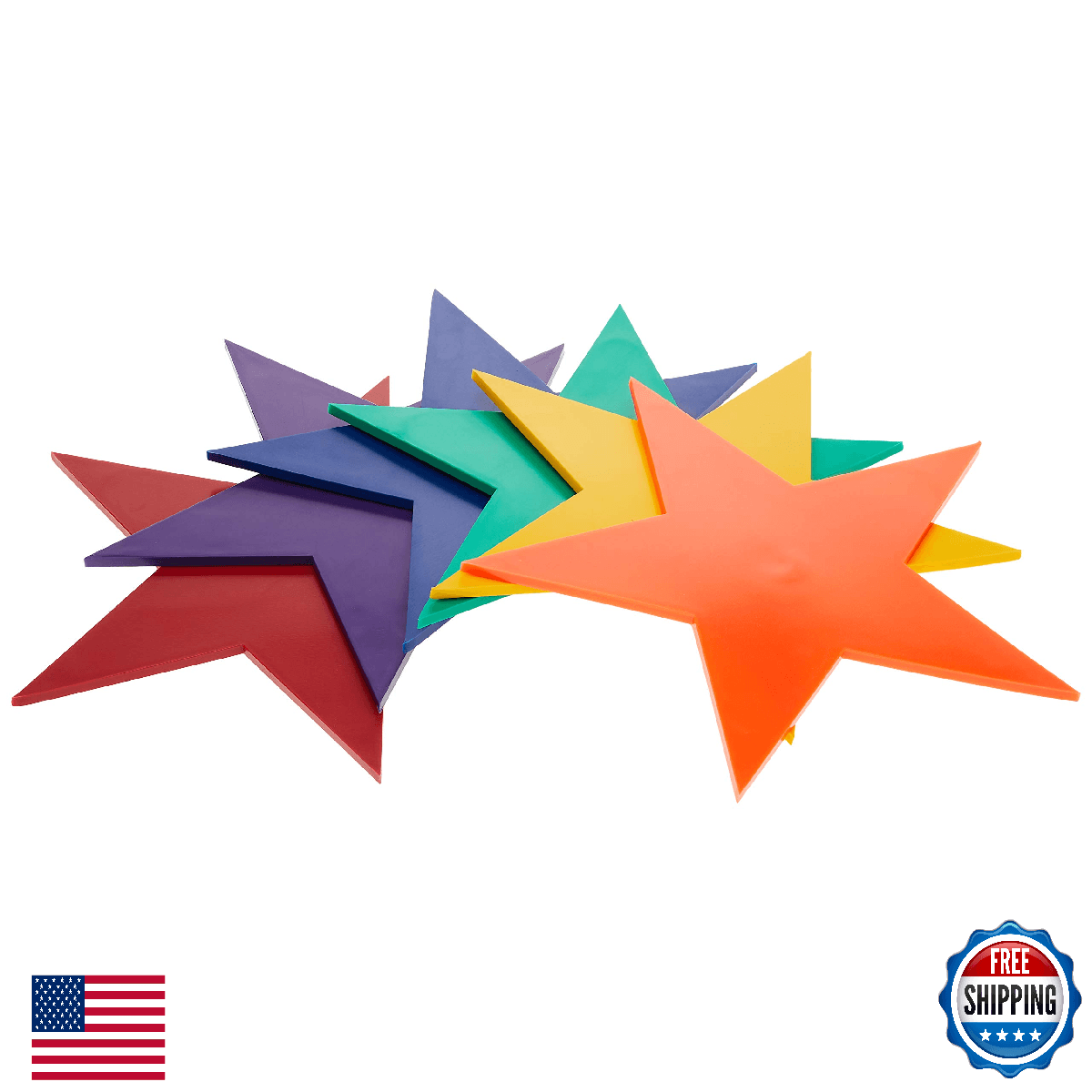 US Games Color My Class Stars Flexible Plastic Boundary Markers 9.5" - Image 1
