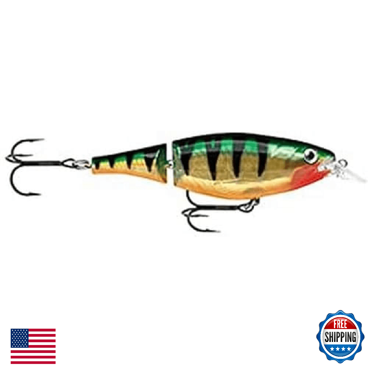 Rapala X-Rap Jointed Shad 13 Perch Fishing Lure - 5.25" Wounded Minnow Action - Image 1