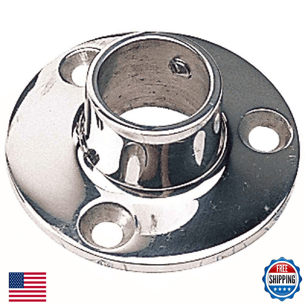Sea-Dog 280901-1 Round Base Rail Fitting 90° Marine 316 SS Hardware 1" OD - Image 1
