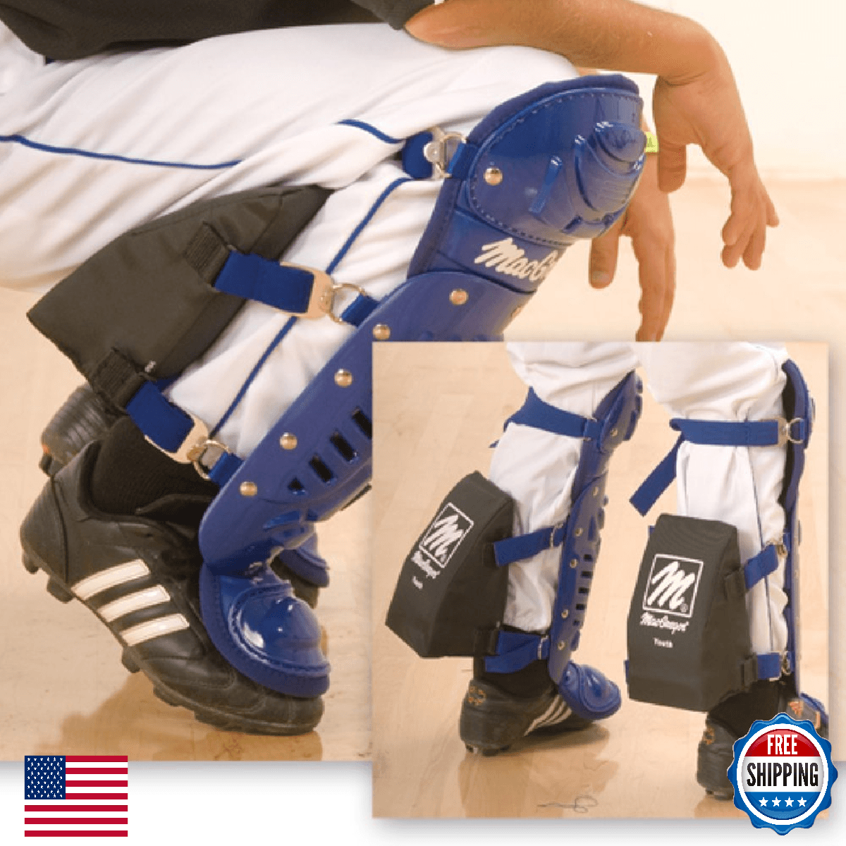Macgregor Adult Catcher's Knee Support Pads - Pair for Baseball/Softball - Image 1