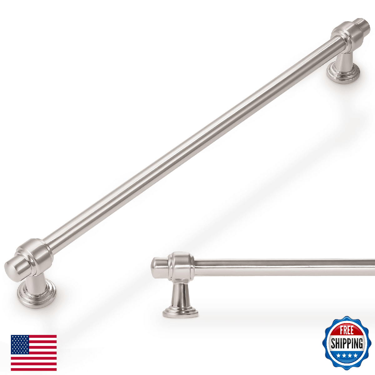 Amasideca 6 Pack Brushed Satin Nickel Cabinet Pulls 10 Inch Hole Centers Kitchen - Image 1