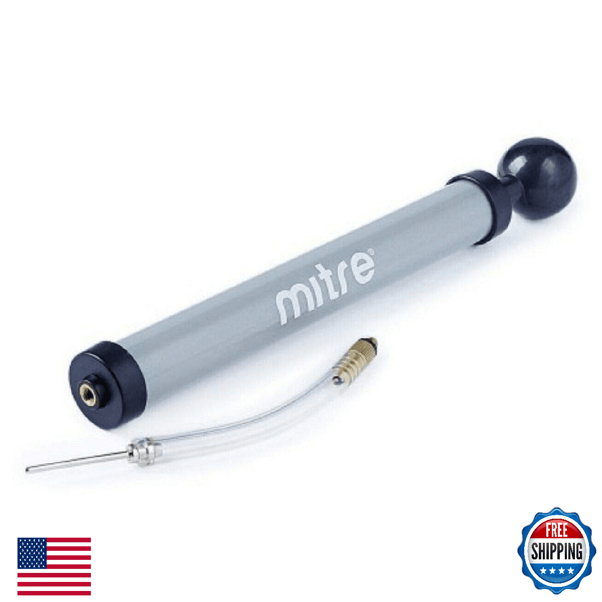 Mitre High-Speed Soccer Ball Pump - Inflator with 2 Needles & Adaptor - Image 1