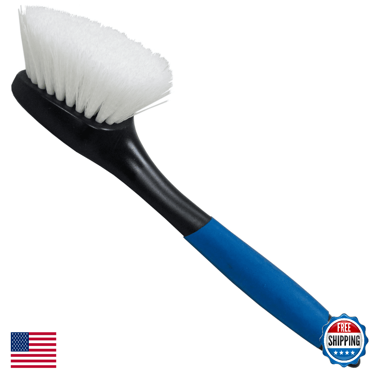 STAR BRITE Stiff Deck Brush w/ Long Handle - Heavy-Duty Marine Scrubber - Image 1