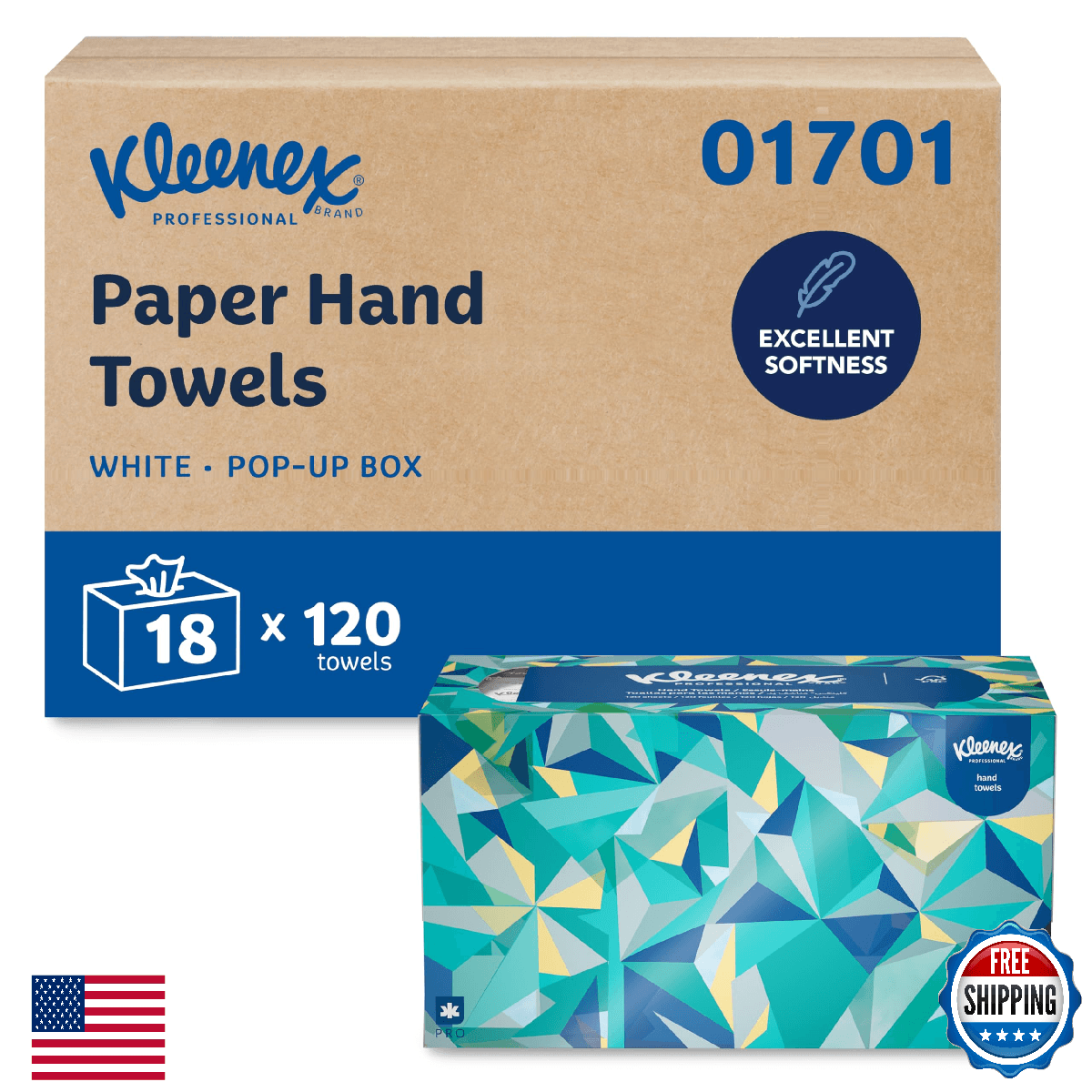 Kleenex Professional Paper Hand Towels, Bulk (01701), Premium Absorbency Pockets - Image 1