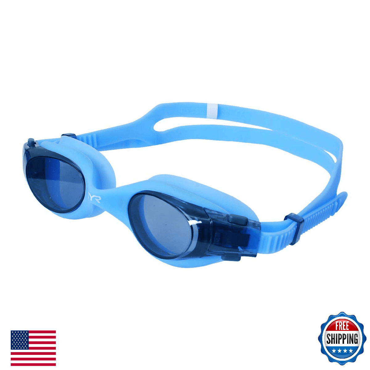 TYR Vesi Femme Goggles, Smoke/Blue - Watertight, Anti-Fog, Speed Adjust - Image 1
