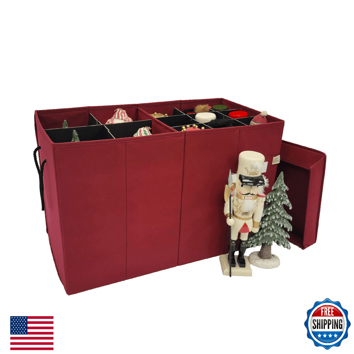612 Vermont Tall Nutcracker and Figurine Storage Box with Adjustable Dividers, 1 - Image 1