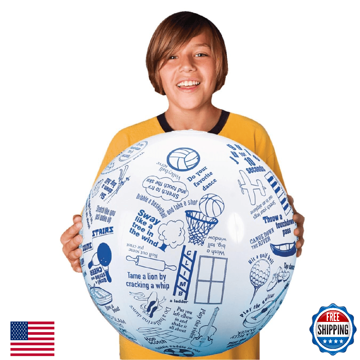 S&S Worldwide Toss 'n Talk-About Movement Ball 16in Beach Style Inflatable - Image 1