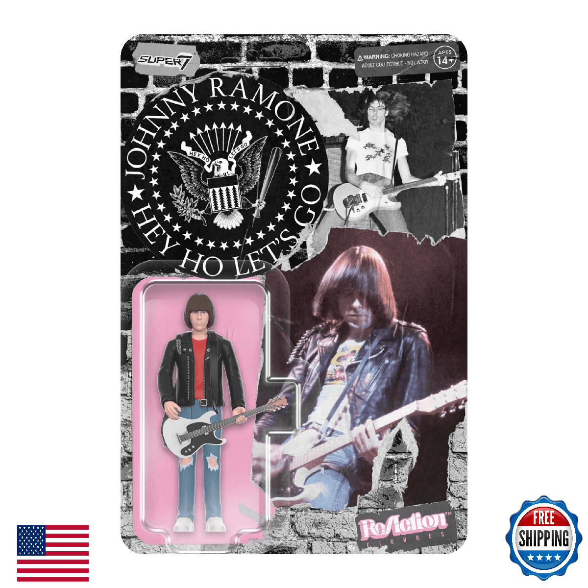 Super7 Johnny Ramone 3.75" ReAction Figure - Classic Punk Rock Guitarist - Image 1