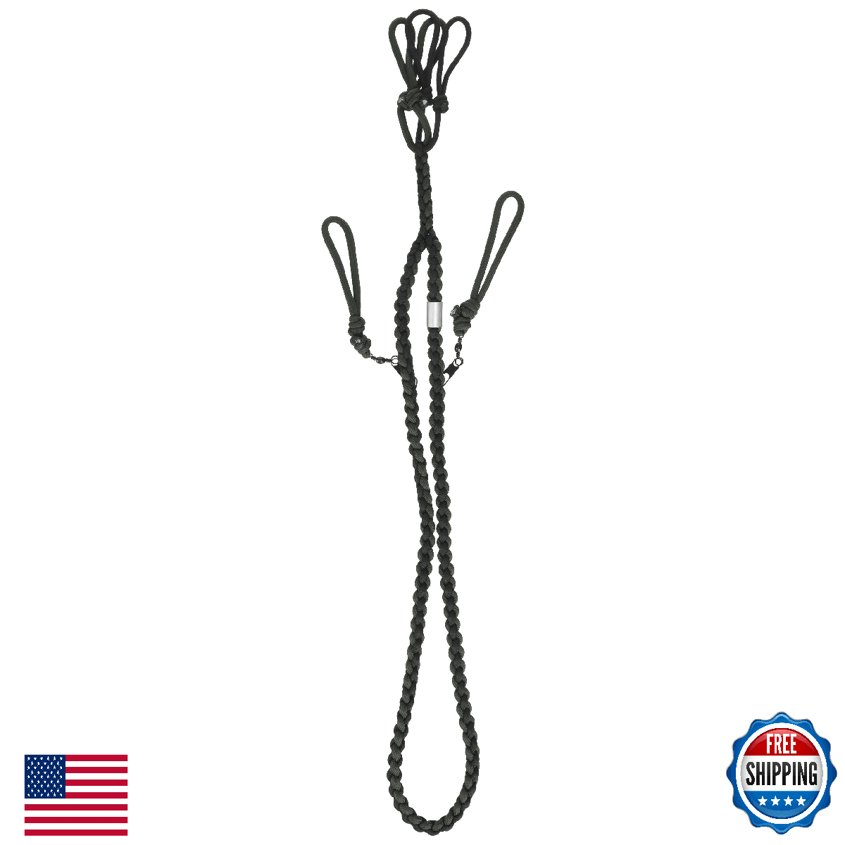 Duck Commander Braided Lanyard w/ 2 Removable Clips, Black - Duck Hunting - Image 1