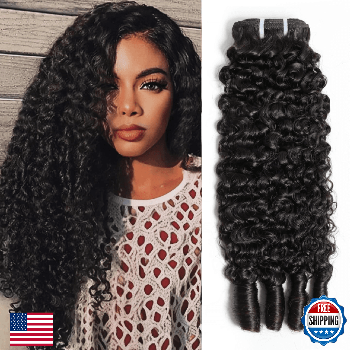 Burmese Curly Bundles Human Hair 18 Inches 100% Unprocessed Quick Weave 3c4a Wat - Image 1