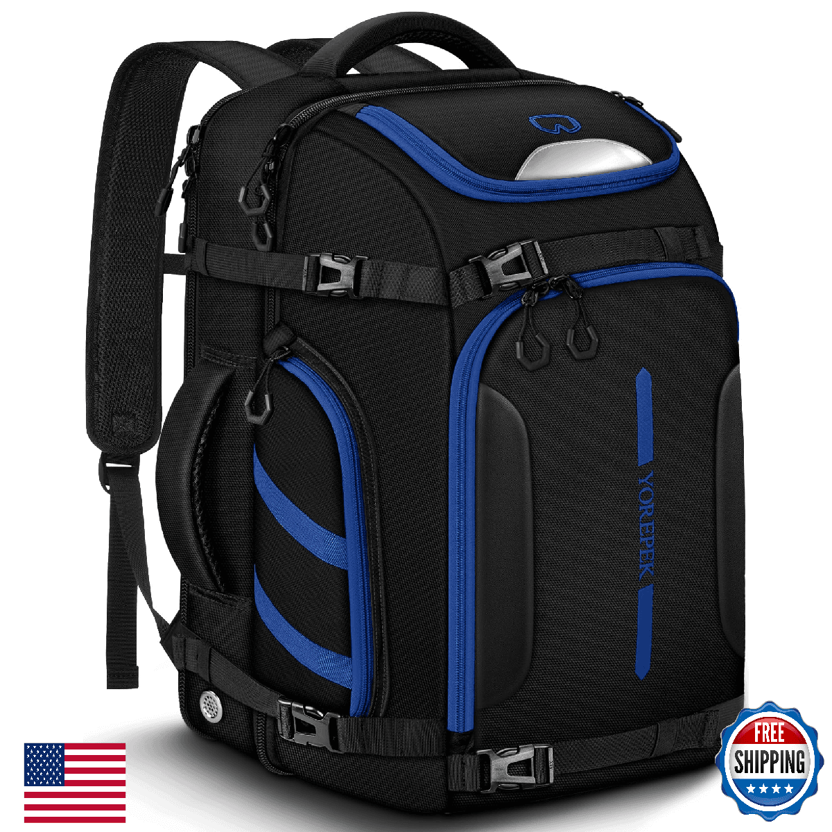 YOREPEK 65L Ski Boot Bag Waterproof Snowboard Backpack Clamshell Opening Compart - Image 1