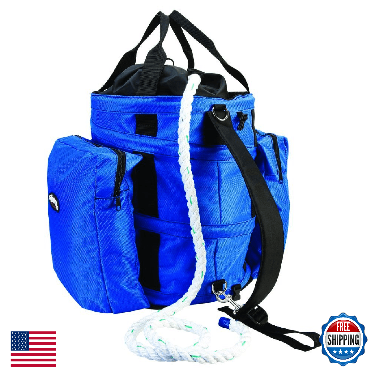 Weaver Leather Bull Rope Deployment Bag Blue 5/8" x 200' Lowering Line Storage - Image 1