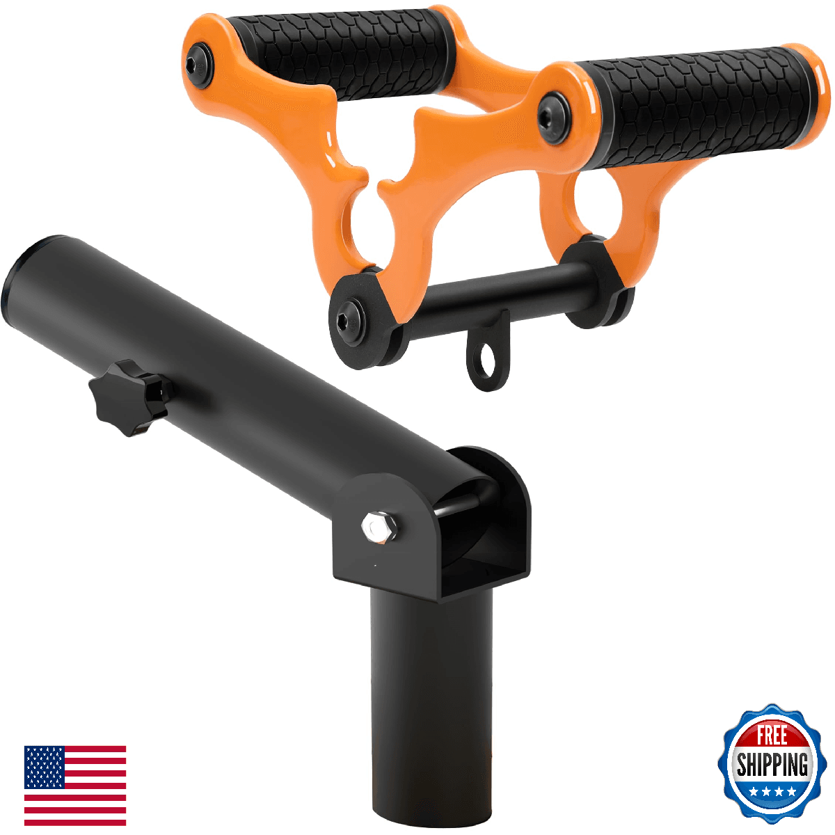 Lovind V Bar Landmine Attachment T Bar Row Handle Double D Row Handle Rubber Coa - Image 1