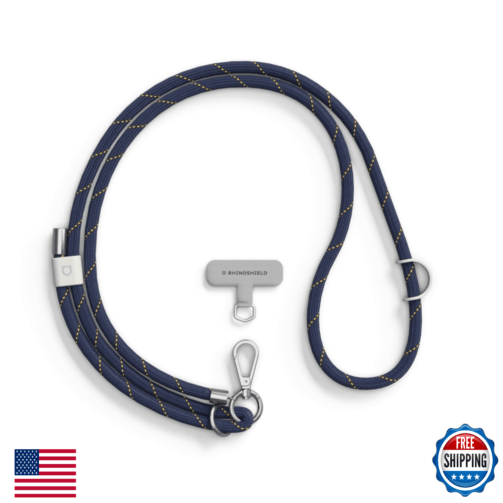 RHINOSHIELD Braided Crossbody Phone Lanyard, Adjustable, w/Additional Loop - Image 1