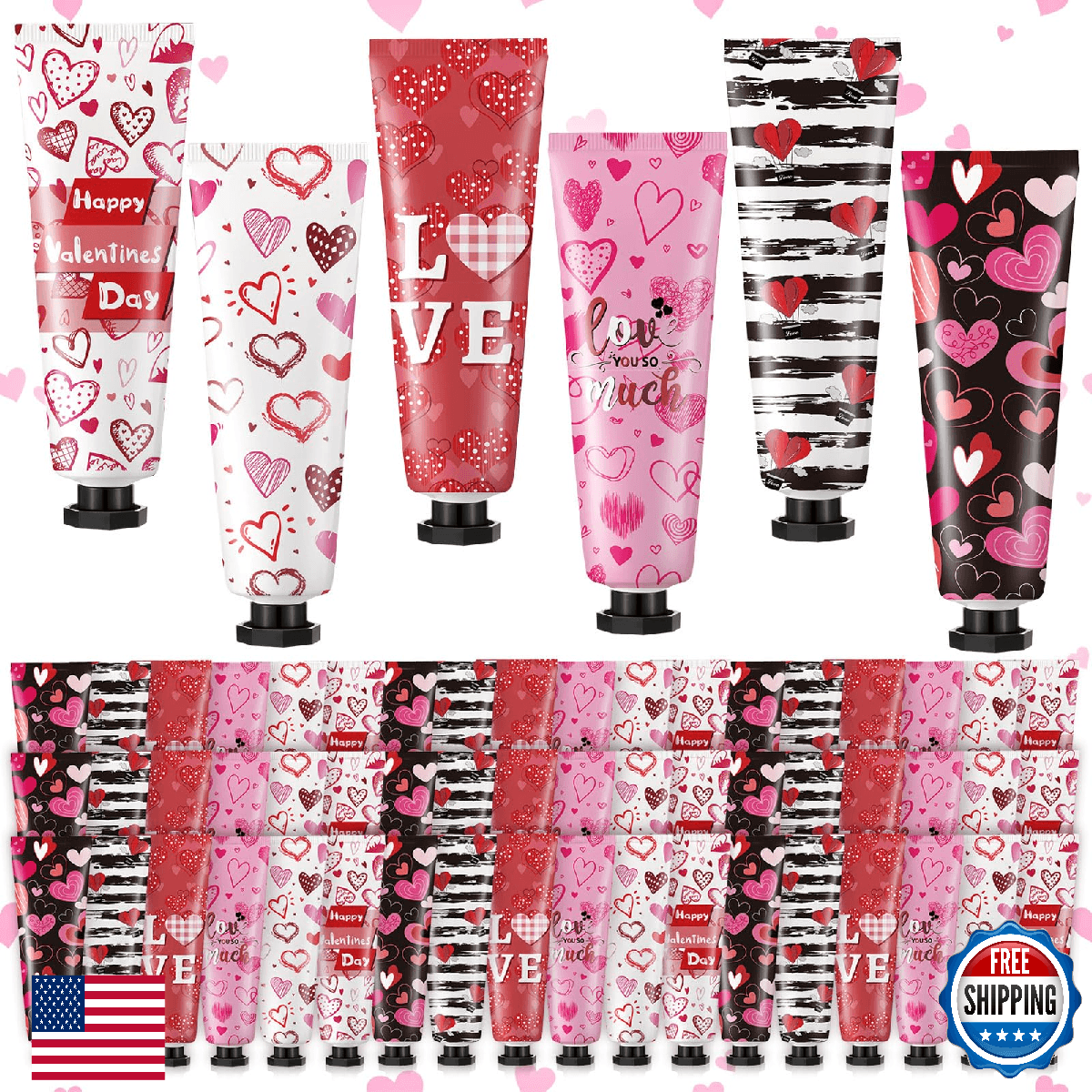 72 Pcs Valentine's Day Hand Cream Gift Bulk Valentine Gift Basket Stuffers Love - Image 1