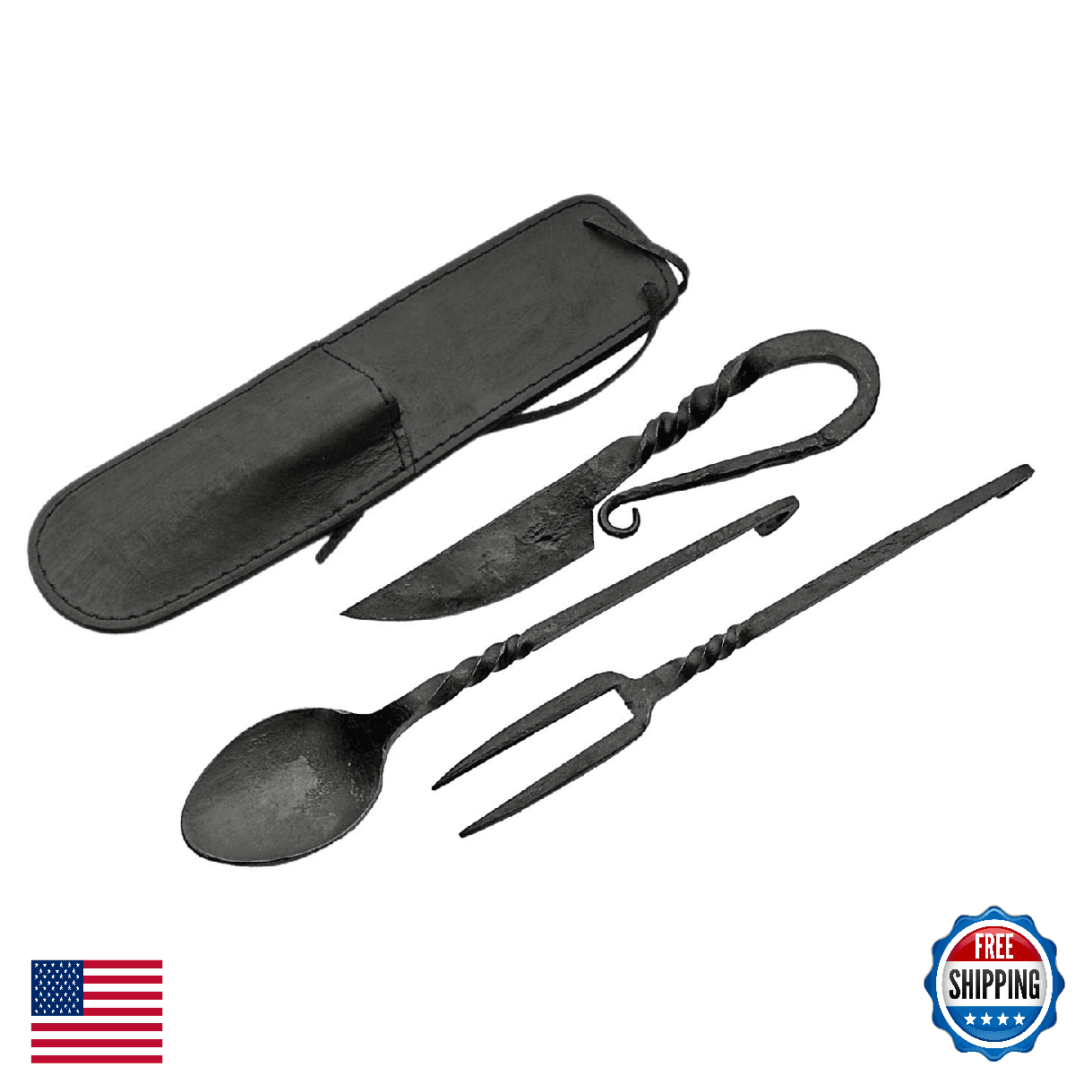 Szco Supplies 3-Piece Medieval Feasting Set, Carbon Steel, HS-7885 - Image 1