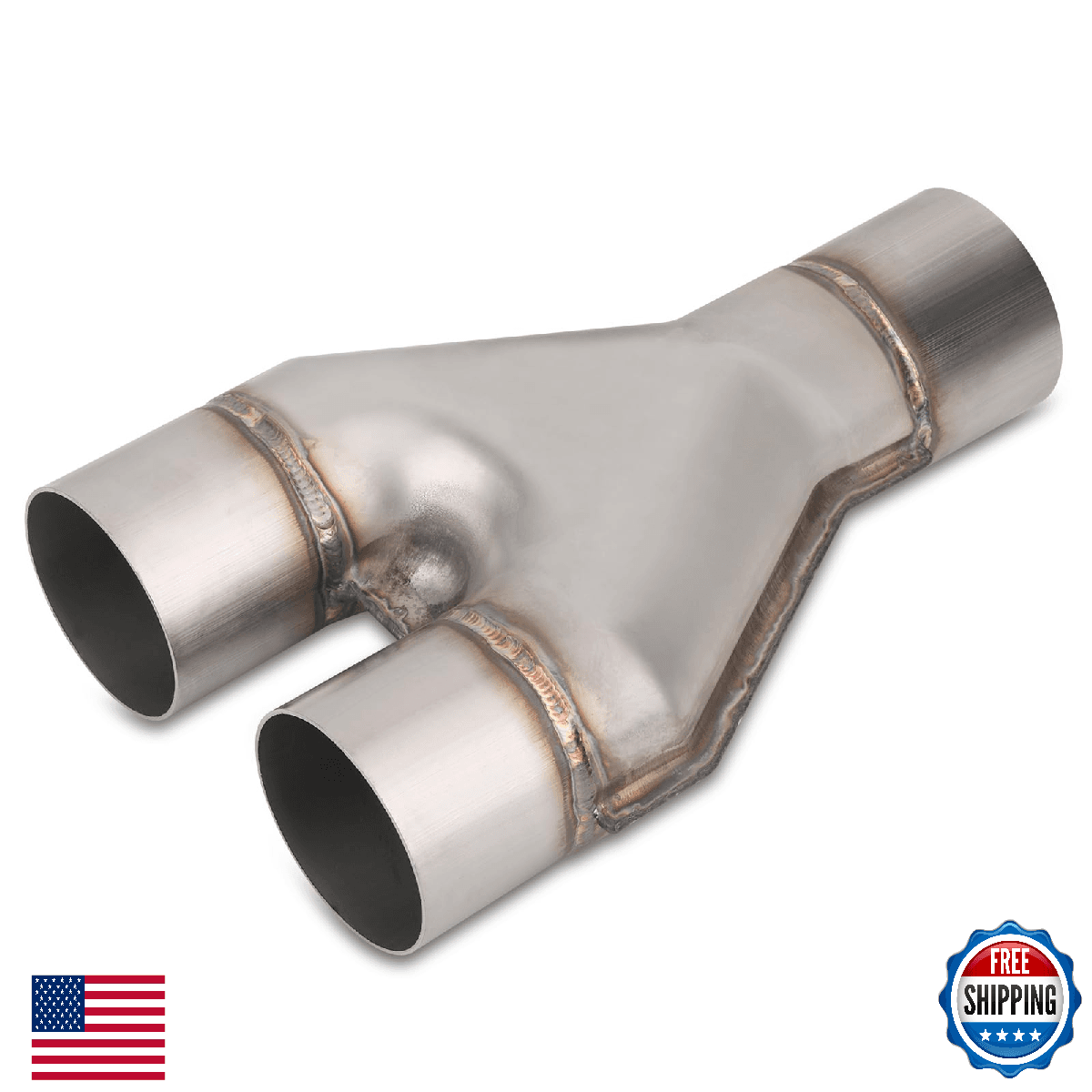 Vurkcy 2.5 inch Exhaust Y Pipe 2.5" Single to Dual Exhaust Adapter Weld-On - Image 1