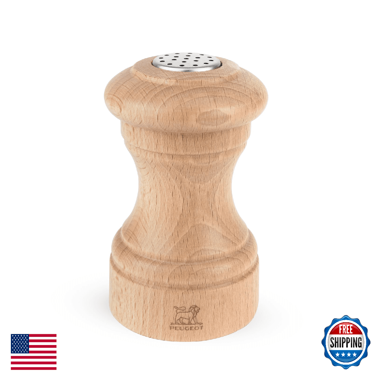 Peugeot Bistro 3.5 Inch Salt Shaker, Natural, White - Image 1