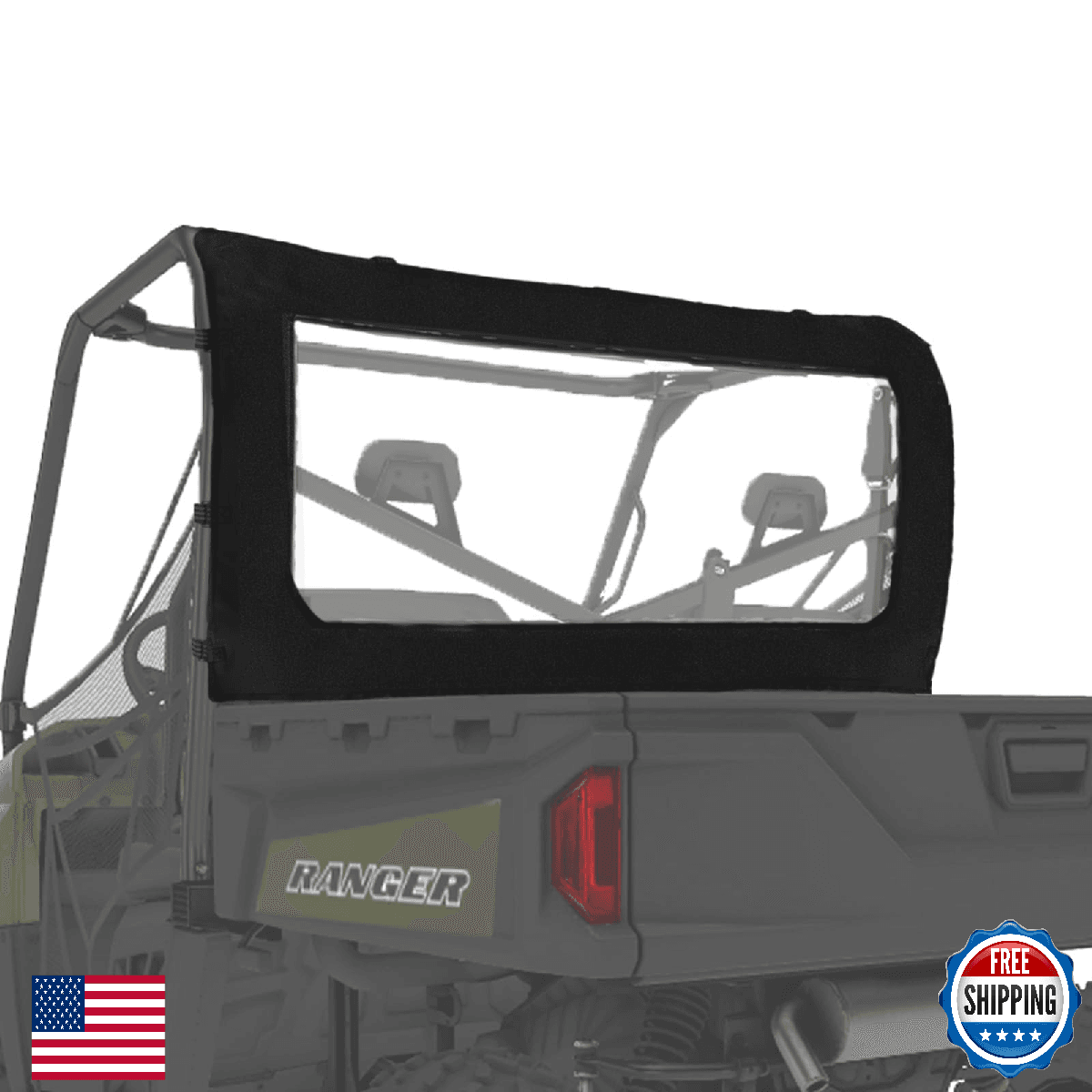 YONQIFON Polaris Ranger Full Size 570 500 700 Rear Window Dust Panel Soft PVC - Image 1