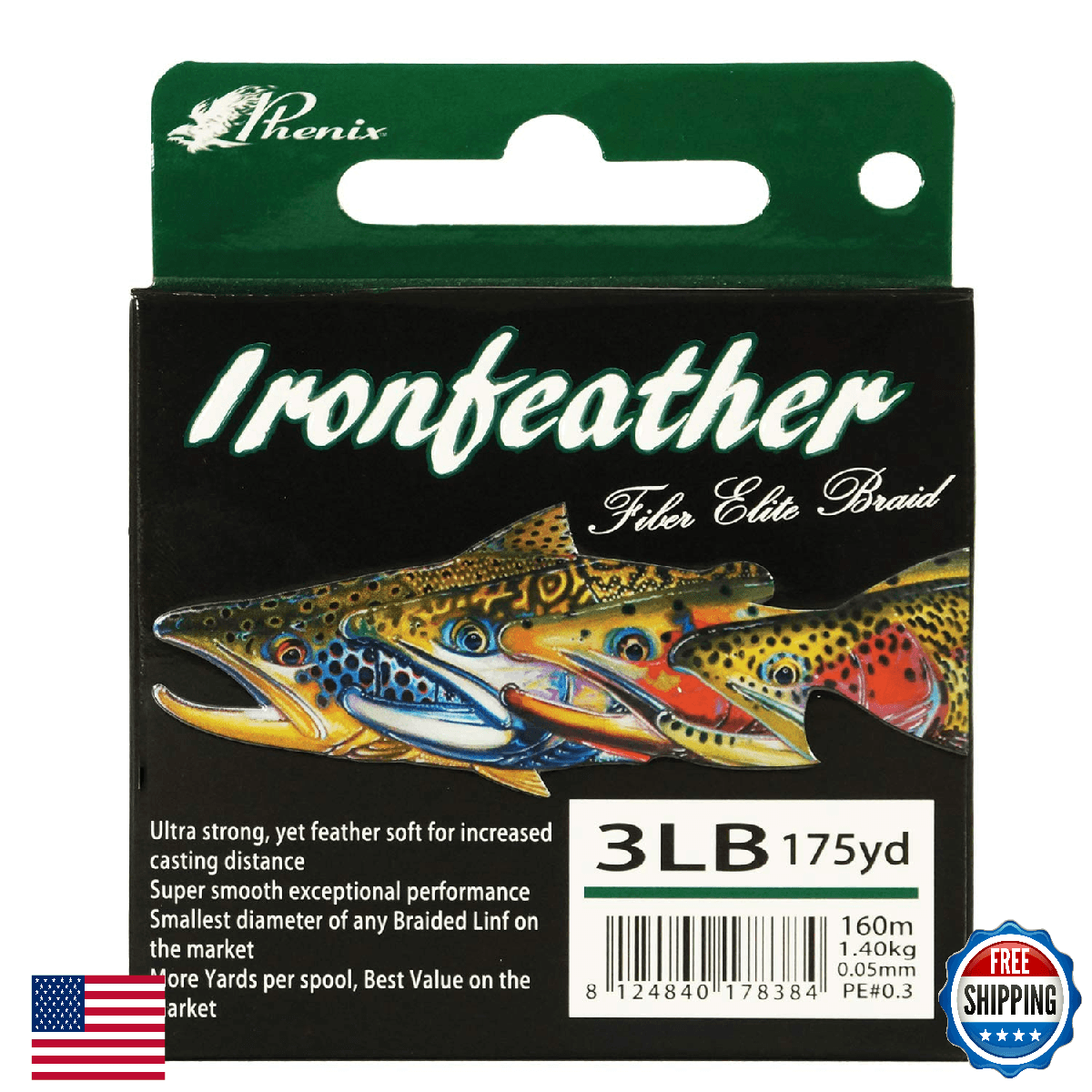 Phenix RODS MOSSGREEN Trout Fishing Line 3lb 175yds - Image 1