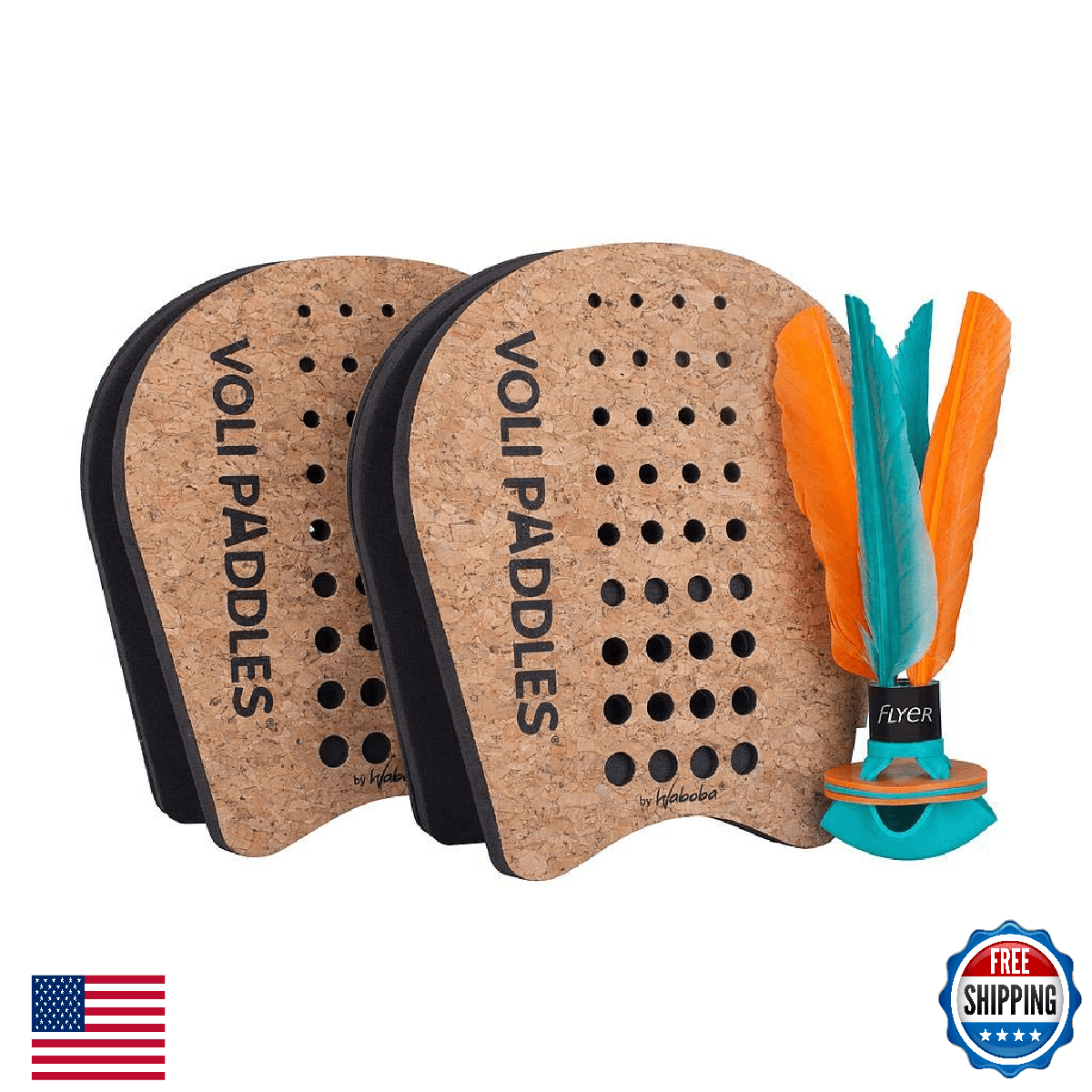 Waboba VOLI Paddle Game - Backyard Set w/ 2 Wearable Paddles & Shuttlecock - Image 1