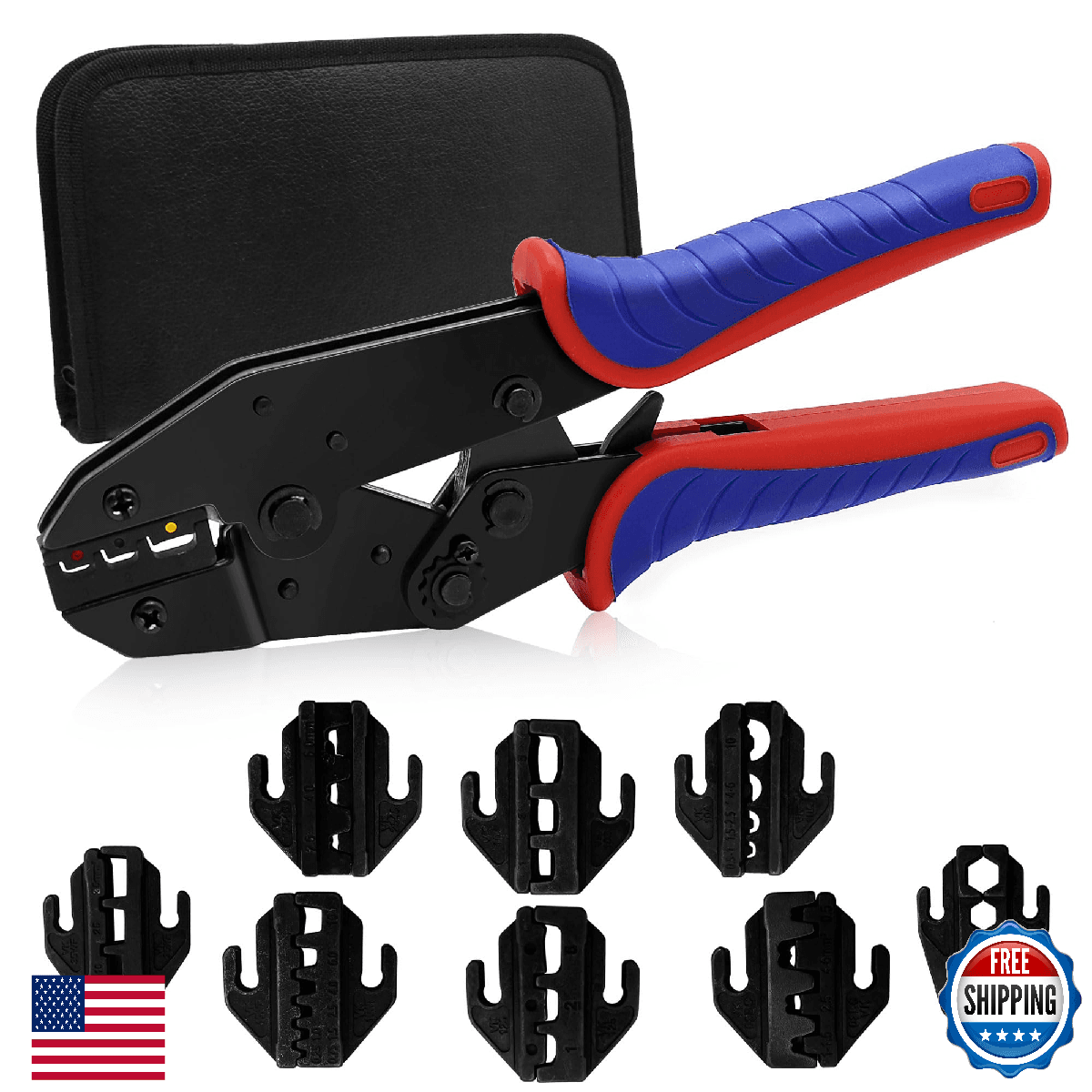 Judelvei Wire Crimping Tool Kit 8-Piece Set for Heat Shrink and Non-Insulated Co - Image 1
